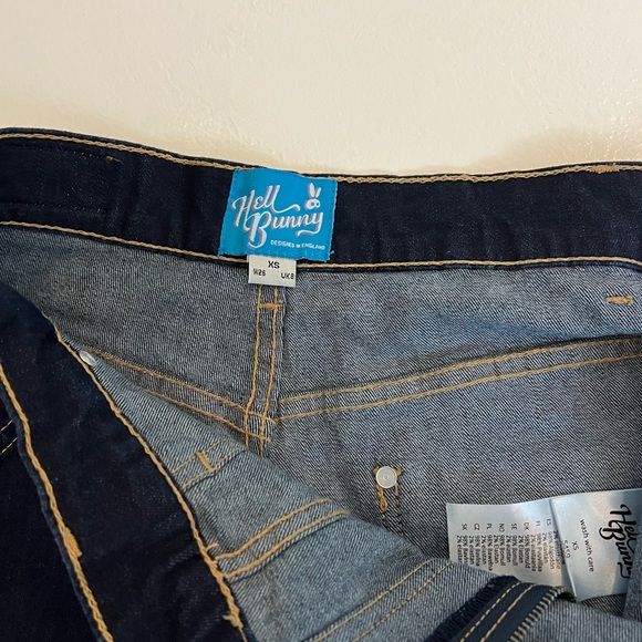 Hell Bunny Weston Denim trouser pants - Picture 7 of 11